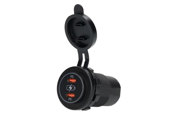 Stikdåse USB-C dobbeltstik