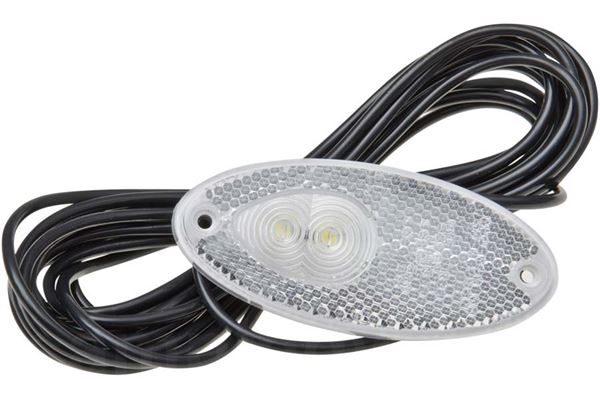 Frontlygte 2-LED, hvid, oval 