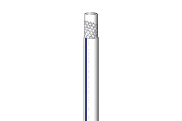 Hvid vandslange med blå streg, 10 mm. Drikkevandsgodkendt.