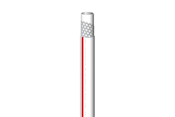 Hvid vandslange med rød streg, 10 mm. Drikkevandsgodkendt.