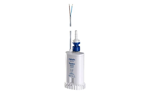 Power Twin 12V dykpumpe, 16 ltr. Med tilbageløbsventil.