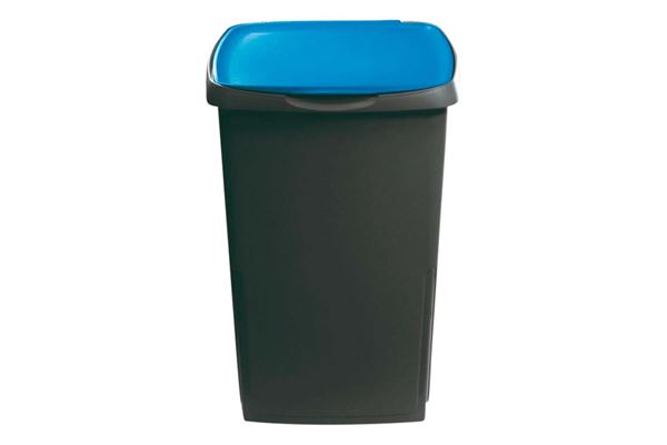 Affaldsspand, 45 liter. Sort med grønt låg.