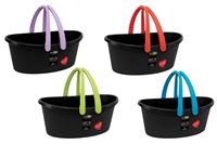 Oval plastspand, sort. 22,5 liter.