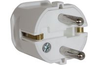 230 V Schuko hanstik med jord, hvid
