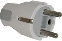 230 V Schuko vinkel hanstik med jord, hvid