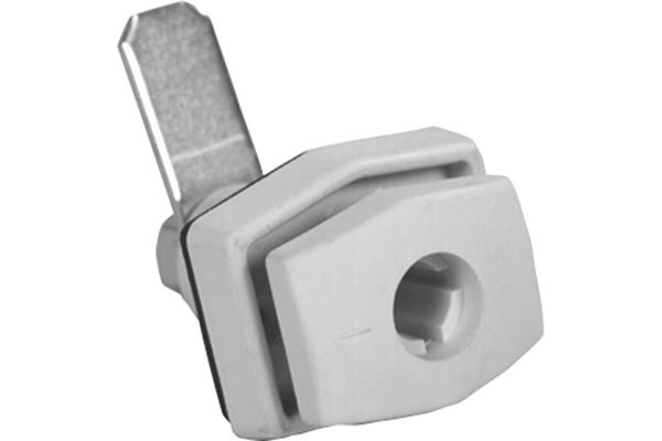 Gaskasselås uden cylinder, lige, hvid, passer med art. nr. 7138000