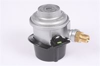 Gasregulator Click-on med gevind og slangebrudsikring.