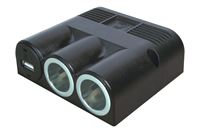 Påbygningsstikdåse 20 A med 3 stik 12 V - 1 x usb og 2 x 12 V