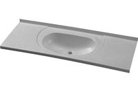 Plastikvask til toiletrum, 895 x 315 mm, hvid