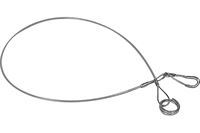 Sikkerhedswire, plastbelagt med ring og karabinhage, rød