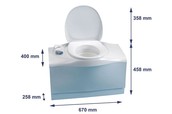 Thetford kassettetoilet C-403L højre, hvidt - tilkobles