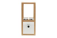 Cosiscoop Urban Black. Firkantet gaslanterne I kombination af teaktræ, hvid metal og glas.