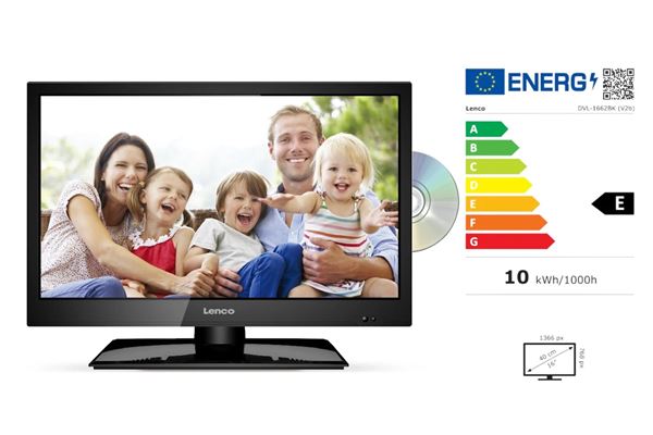 Lenco 16\'\' TV med 12 volt og DVD